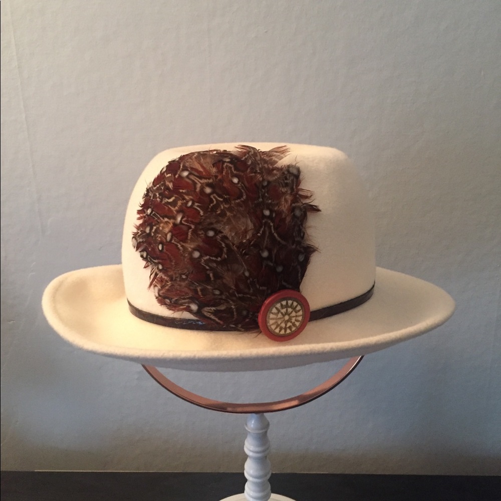 Ladies Rabbit Fur Felt Brim Hat